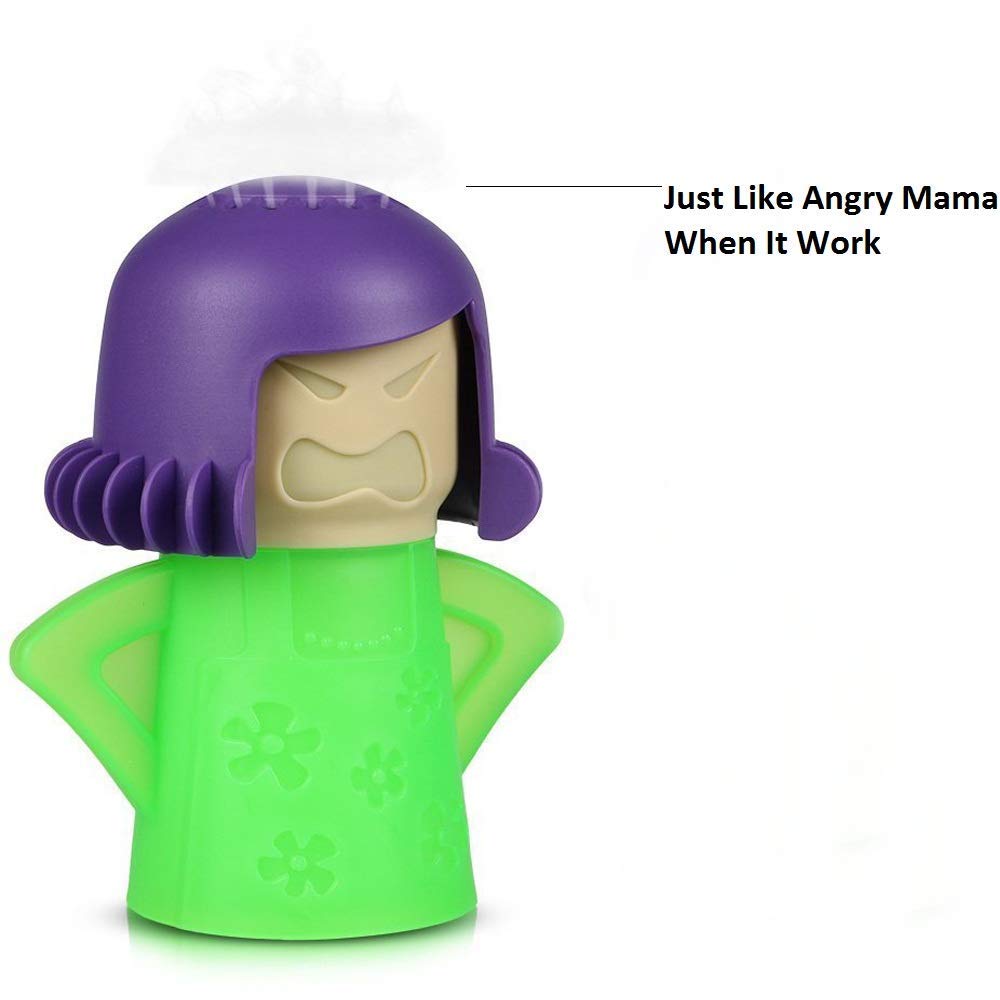 Angry Mama Microwave Cleaner, Microwave Oven Steam Cleaner, Angry Mom Steamer Cleaning Crud Easily in Minutes, Steam Cleans and Disinfects with Vinegar and Water for Kitchen