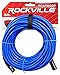 Rockville RCXFM50P-B 50ft Female to Male REAN XLR Cable, Oxygen-Free Copper, Durable PVC Jacket, Low Interference, for Live Performances and Studio Recording