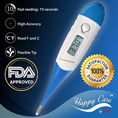 Bundle of Best FDA Fast 10 Sec Digital Medical Thermometer for Oral, Rectal Axillary armpit Underarm and 100 unit Probe Cover Box, clinical Detecting Fever in Infant, Babies, Children Adults and Pet