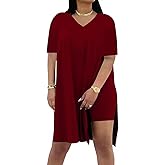 Difanlv Plus Size Women 2 Piece Outfits, Short Sleeve Tunic Tops Bodycon Biker Shorts Set, Summer Casual Oversized Tracksuit