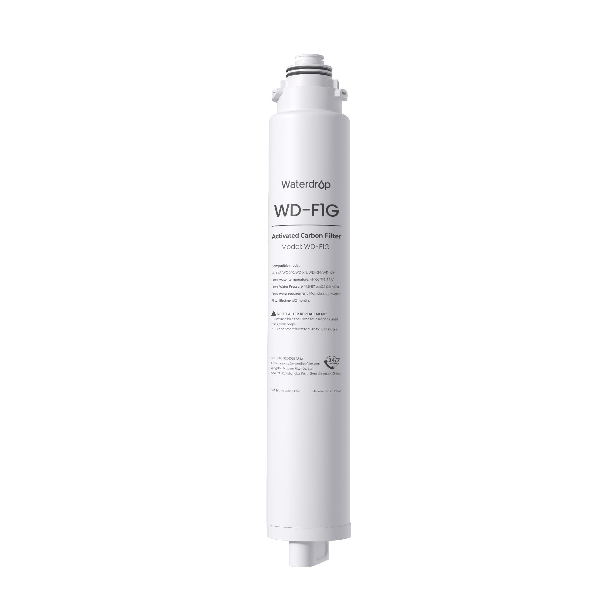 Waterdrop WD-F1G Filter, Replacement for WD-X8 Reverse Osmosis System, 12-Month Lifetime