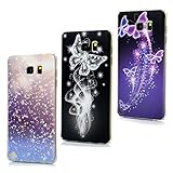 Note 5 Case,Samsung Galaxy Note 5 Case - 3 Pcs Full Edge Protective Ultra-thin Slim Fit Hard PC Light Weight Colorful Print Patterns Crystal Clear Bumper Protective Cover by Badalink