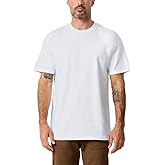 INTO THE AM Men's Heavyweight T Shirts for Men S - 3XL Boxy 100% Cotton Heavy Duty Thick Weight Tshirt