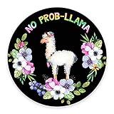 No Prob-Lama Mousepad, Llama Mouse Pad, Funny Mousepad, Lama Animal Lovers Llama in Flowers
