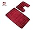 Bathroom Rug Mats Set 3 Piece Toilet Carpet Rugs Includes Contour Mat and Lid Cover, Non Slip Shaggy mat Machine Wash/Dry, Great Plush Mats for Tub Shower (Wine Red 32