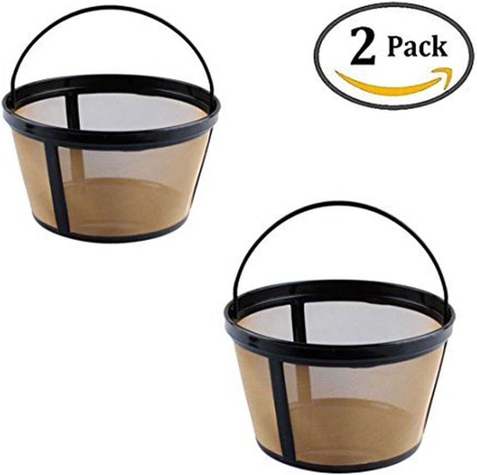 MEISO Reusable 10-12 Cup Coffee Filter Basket-Style Gold Tone Permanent Coffee Filter for Mr. Coffee GTF2-1