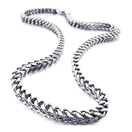 MunkiMix 6MM Amplio Acero Inoxidable Agua Resistente Cadena Collar por Hombres Mujeres Muchachos Muchachas Eslabones…