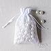 Ling's moment 50pcs White Lace Gift Bag Organza Drawstring Favor Pouchse Wrap for Wedding Party Gift Favor Bags