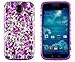 DandyCase 2in1 Hybrid High Impact Hard Lavender Garden Floral Pattern + Purple Silicone Case Cover For Samsung Galaxy S4 i9500 + DandyCase Screen Cleaner