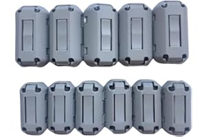 HONDARK Inner 0.28inch(7mm) Electronics Filter Ferrite Core Chokes Bead Clamps Clips on Data or Power Supply Cables Black or Grey for Choice 10pcs/lot (Grey)