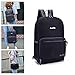 Auelife Packable Backpack, Multipurpose Lightweight Water Resistant Black Hiking Daypack for Travel/Camp