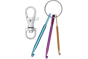 BAGERLA Mini Crochet Hooks with Keychain and Swivel Hooks Aluminum Knitting Needles Tool Suitable for Yarn Knitting and Sewing Perfect for Pro or Beginners(3mm,4mm,5mm)