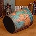 Scakbyer Wastebasket, Retro European Style Household Home Office Round PU Leather Waste Bin Paper Basket Trash Can Dustbin Garbage Bin Waste-Paper Basket Ashcan Ashbin Without Lid - World Map