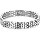 MYNENEY 10mm mens stainless steel bracelet Watch link chain bracelet for men Silver/Gold/Black-7.48/7.68/8.27 Inch Length Classic men Jewelry