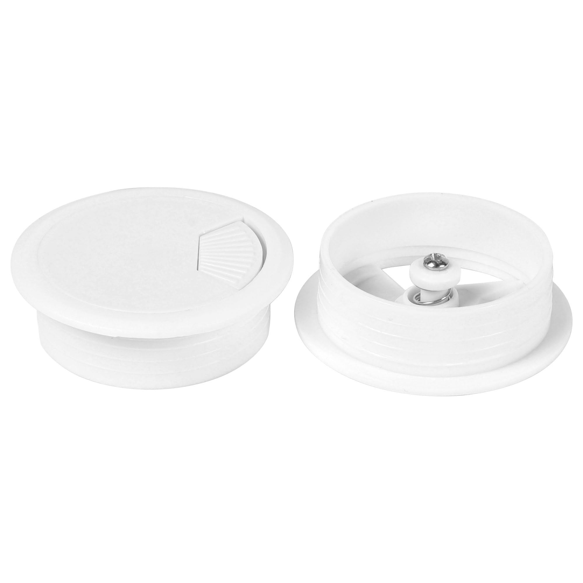 sourcingmap 50mm(2 inch) Desk Grommet, 4Pcs White Cable Hole Cover, computer Desk Grommet Cable Wire Code Tidies for Home Office Table Surface Port Hole Covers