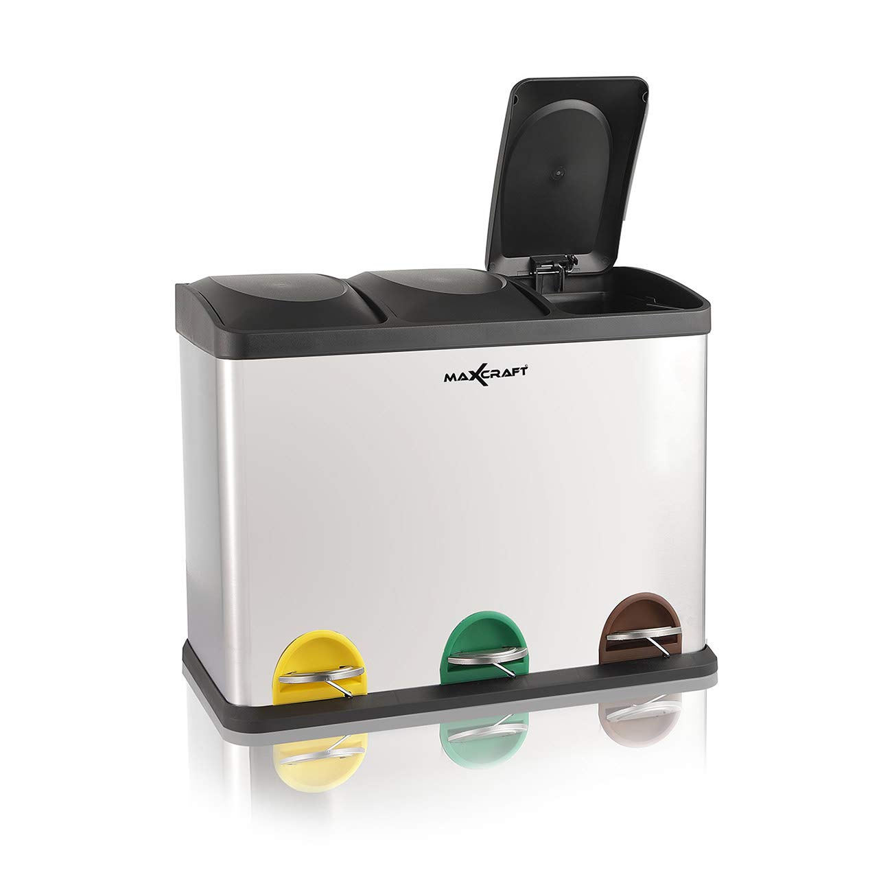 MAxCRAFT Cubo De Basura Cubo De Reciclaje Basurero Acero Inoxidable