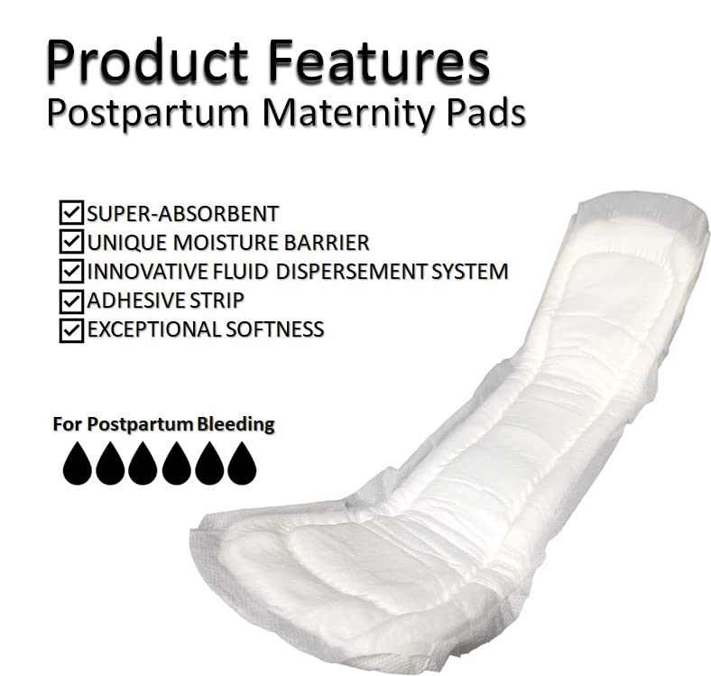 Postpartum Maternity Pads [Pack of 28] Large Maximum Absorbency Heavy Flow Postpartum