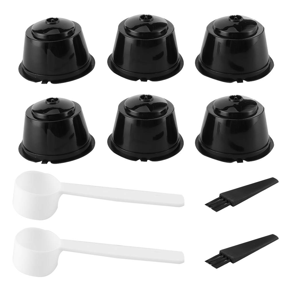 2Sets Coffee Capsule Pods Reusable Refillable Filter Cup with Spoon Brush Set Fit for Coffee Machines