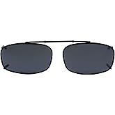 Eyekepper Metal Frame Rim Polarized Lens Clip On Sunglasses 2 1/8" x1 3/8" Grey Lens