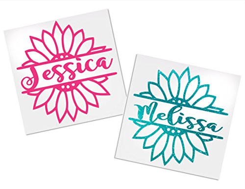 Personalized Flower Decal, Your Choice of Color & Name | Dec