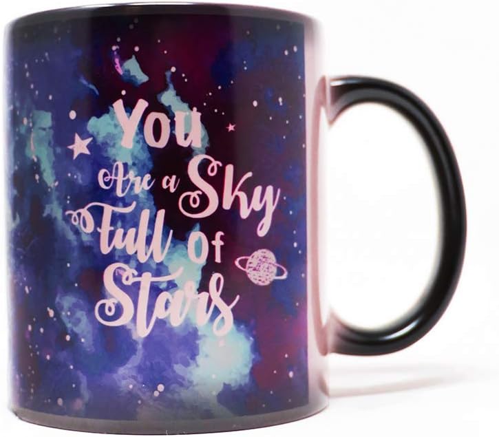 POPxo Sky Full of Stars Magic Mug | Printed Ceramic Mug (300ml) | Design Appear with Hot Fluid | Magic Mug for Sister, Brother, Girlfreind, Boyfriend, Friends and Boss