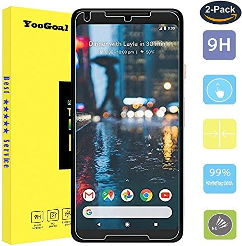 【Google Pixel 2 XL】 Glass Screen Protector [2 Pack], YooGoal Premium 3D Touch Phone Tempered Glass Screen Protection Film For Google Pixel 2 XL (Ultra Clear)