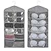 ALYER Dual-Sided Hanging Closet Mesh Pockets, Large Bra Stocking Clothes Socks Organizer(Gray)