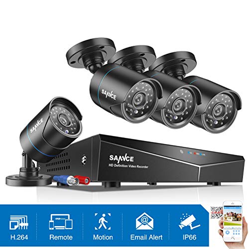 SANNCE-4-Channel-HD-TVI-1080N720P-Video-Security-System-DVR-recorder-with-4x-HD-1280TVL-IndoorOutdoor-Weatherproof-CCTV-Cameras-NO-Hard-DriveMotion-Alert-Smartphone-PC-Easy-Remote-Access