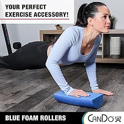 CanDo Blue PE Foam Rollers for Fitness, Exercise