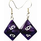 Game Dunge RPG TTRPG Polyhedral Dragons Master D4-D20 20-Sides Die Dice Earrings Gifts for Girl Women Teens Adults