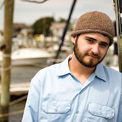 Wool Beanie Hat with Rolled Edge Gray Sailors Watch Cap