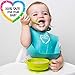 EVLA'S Baby Feeding Set, Baby Led Weaning Supplies, Adjustable Silicone Bibs, Divided Plate, Suction Bowl with Lid, Soft Spoons for Babies or Toddlers, Baby Registry must have!