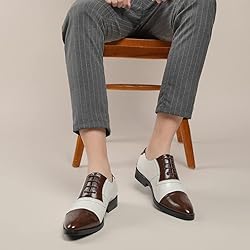 HuitJours Mens Oxfords Black White Two Tone Colors