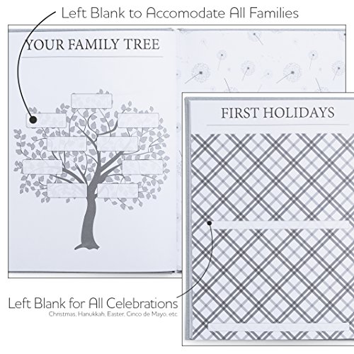 Baby Book Memory Journal - Unisex Linen Wrapped with Monthly Stickers & Card - Baby Shower Gift or Scrapbook Keepsake - Thumbnail 4