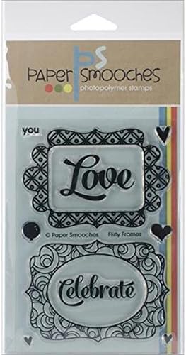 Paper Smooches Clear Stamps, 4 by 6-Inch, Flirty Frames