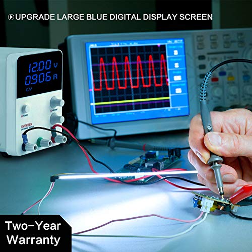 DC Power Supply Variable, Eventek 0-32V 0-10.2A Power Supply Adjustable Regulated Power Supply Digital with Alligator Leads US Power Cord - Thumbnail 4