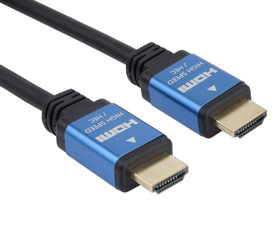 PremiumCord 4K HDMI 2.0b Cable, Resolution UHD 4K@60Hz 2160p, 3D, ARC, HDCP, Gold Plated Metal Connectors, Black and Blue, Length 2 m