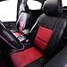 CAR PASS Skyline Premium Leather Seat Covers, Waterproof PU Car Seat Covers Full Set, Front and Rear Seat Covers Universal FIT for Cars,SUV,Vehicles,Sedans,Trucks, Airbag Compatible (Black and Red)