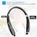 Bluetooth Headphones, Bcway [20 hours playtime] Wireless Foldable Neckband Earphone with Mic, Sweatproof Noise Canceling Bluetooth Headset with Retractable Earbuds
