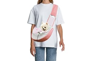 FEimaX Pet Dog Sling Carrier Puppy Pet Slings Bag for Small Dogs Cats Satchel Carriers Breathable Mesh Hand Free with Adjustable Strap Doggie Crossbody for Outdoor Travel (Small, Pink)