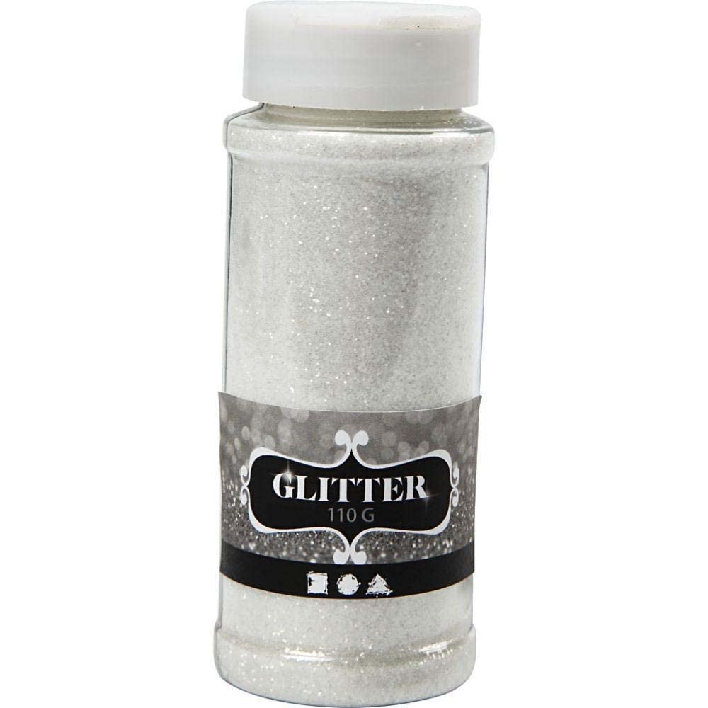 Creativ 51266 Glitter, White, 110 g Capacity, Pack of 10