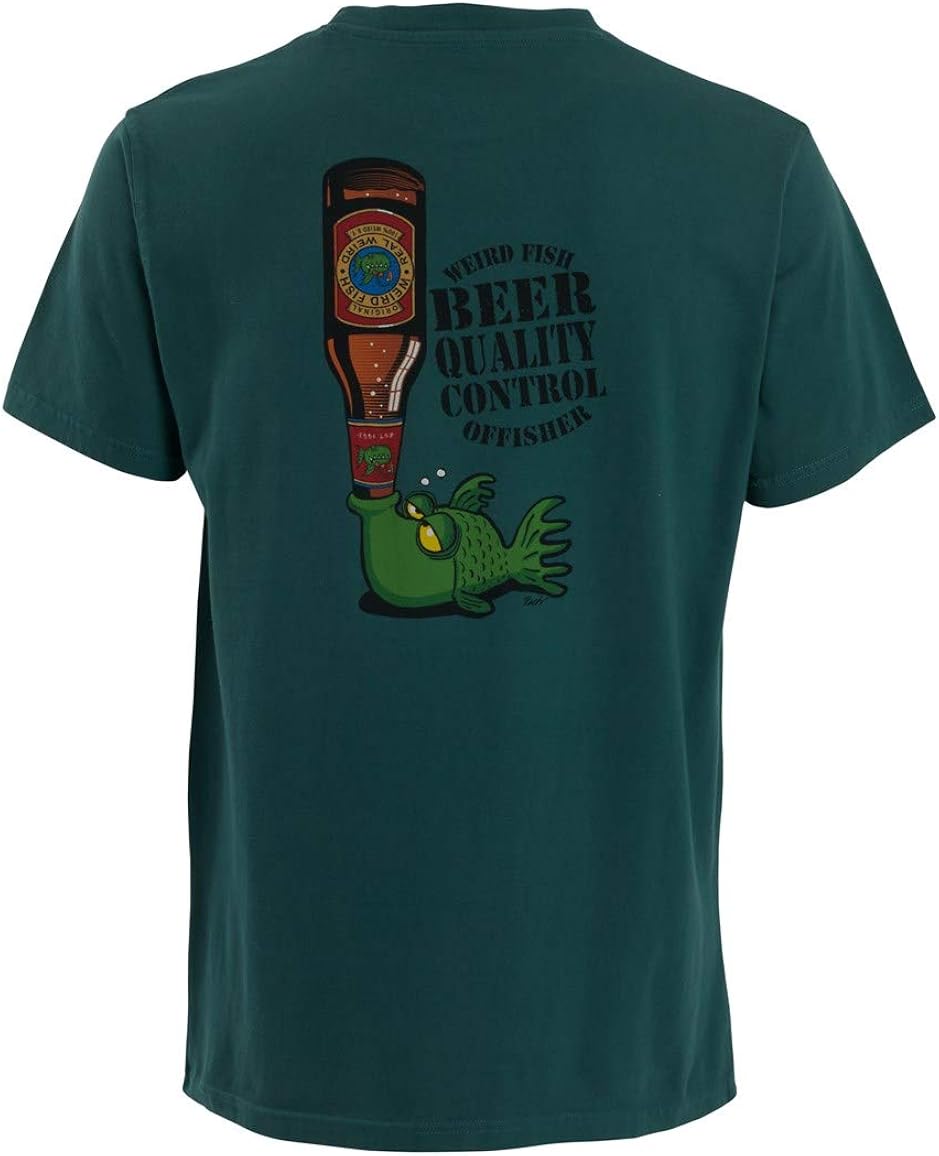Weird Fish Beer Offisher Artist TShirt Dark Green Amazon.co.uk Clothing