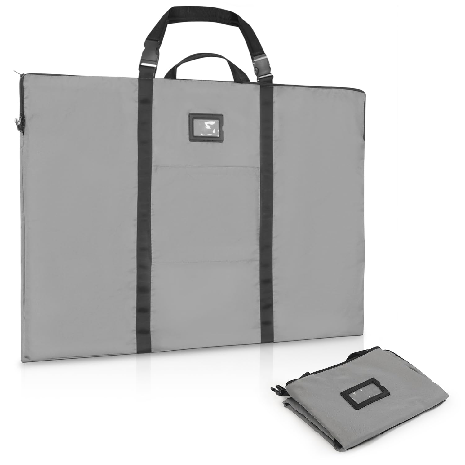 WISEPRO A1 Art Portfolio Case, Artwork Painting Folder Bag with Multi Handles, Slim Waterproof Carrying Storage Bag for Canvas Paintings, Mounted Art,Cardboard, Photography(24" x 36") (Grey) — image 1