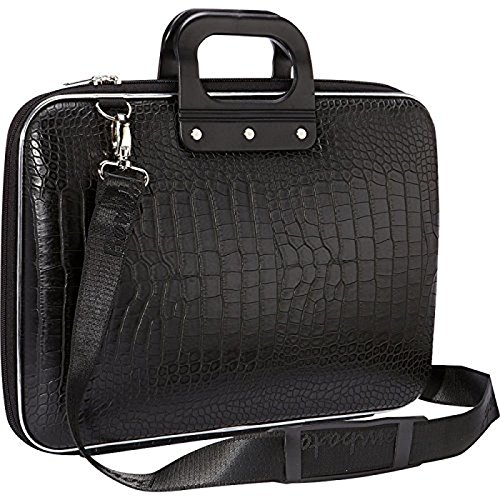 Jeval PERFECT SHOPO Durable Briefcase Carrying Case with Removable Shoulder Strap for 14.5 Inch Laptops for Men and Women (Crocodile Design)