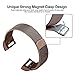 For Fitbit Charge 2 Bands, Charge 2 Milanese Loop Stainless Steel Metal Bracelet with Unique Magnet Clasp Replacement Bands for Fitbit Charge 2 Coffee Small