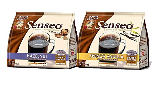 Senseo French Vanilla and Hazelnut Coffee Pods - 1 Pack Each - 32 Pods Total