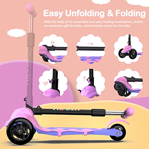 Hiboy Q1 Scooter for Kids 4 Adjustable Heights, 3 Wheels with 2 LED