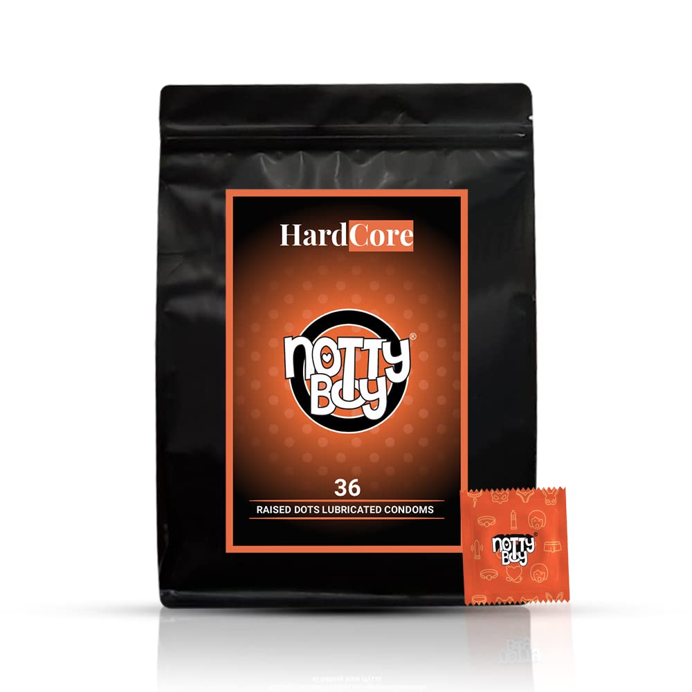 NOTTY BOY Big Dotted Condoms for Men – 36 Units | Intensely Textured Design with Raised Dots for Enhanced Feel