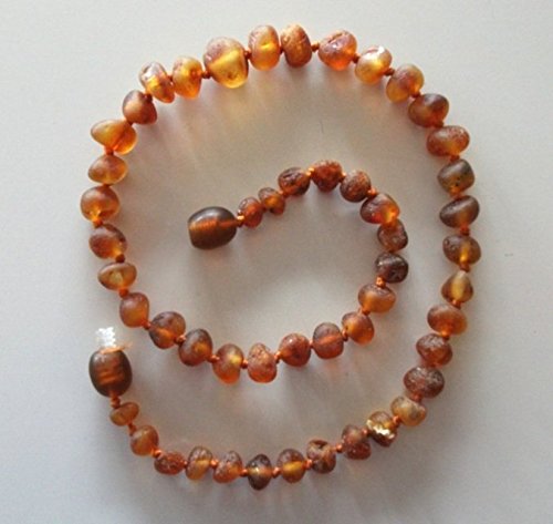 The Art of Cure Original Baltic Amber Necklace- Polished Handmade (Raw Cognac) for boy or girl – 12-12.5 Inches size
