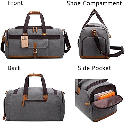 Weekender Overnight Duffel Bag with Shoes Compartment for Women Men Canvas Weekend Travel Tote Carry On Bag 7 Weekender Overnight Duffel Bag with Shoes Compartment for Women Men Canvas Weekend Travel Tote Carry On Bag